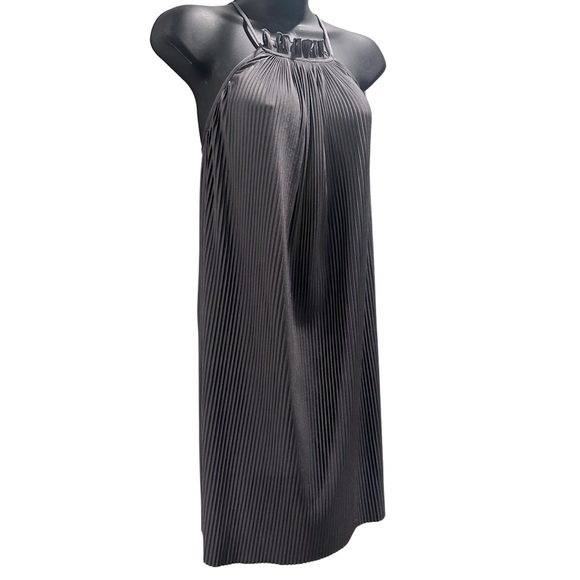 Susana Monaco Gray Satin Halter Dress - Picture 2 of 6